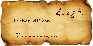 Lieber Áron névjegykártya